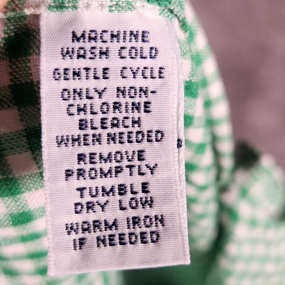 Ralph Lauren Button Down Mens XXL Green Excellent Linen Gingham Classic Fit - Picture 8 of 12